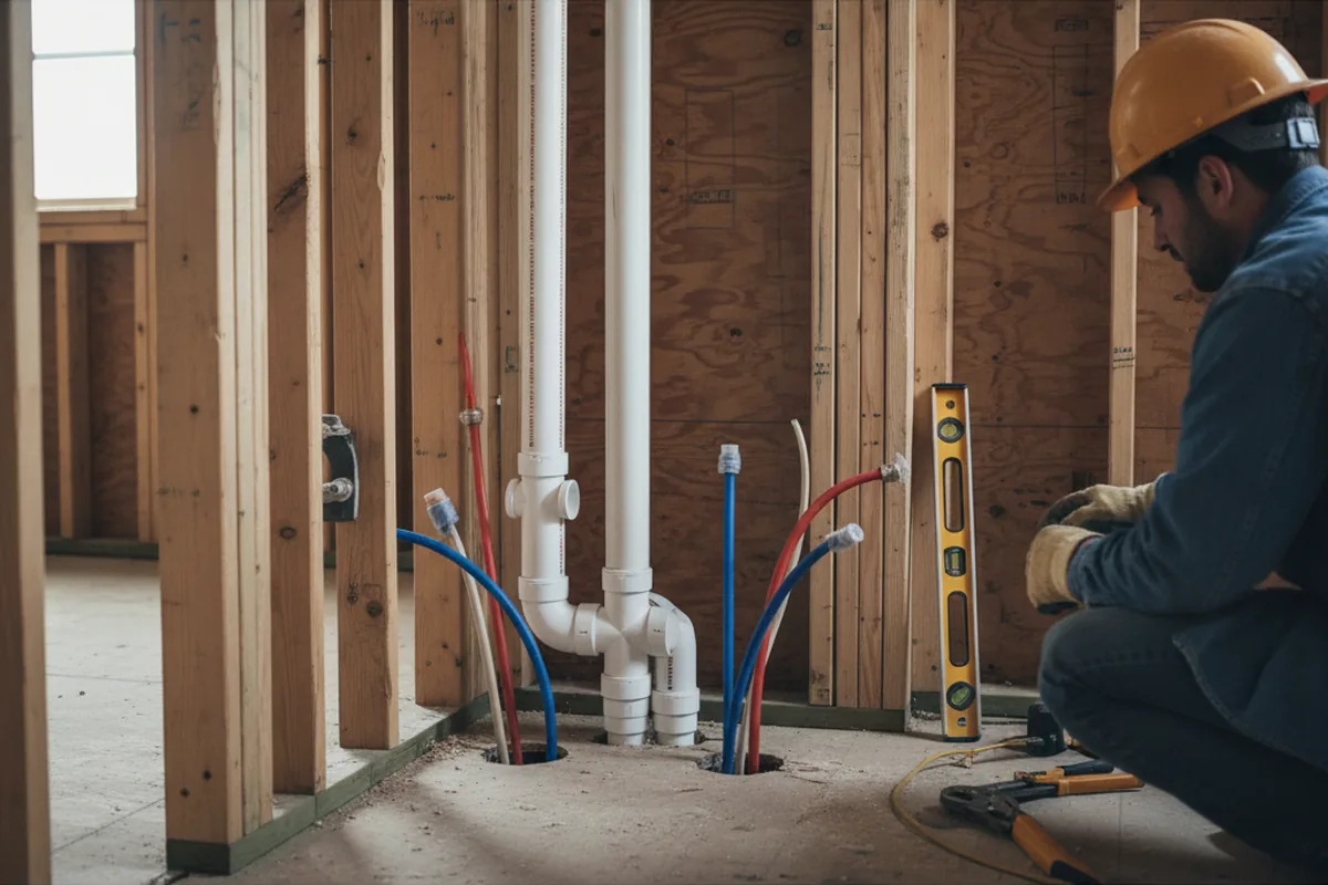 Drain and supply rough-in during Garbage Disposal Repair in Warner Robins